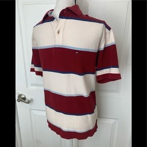TOMMY HILFIGER Vintage Sz Large Polo Striped Shirt